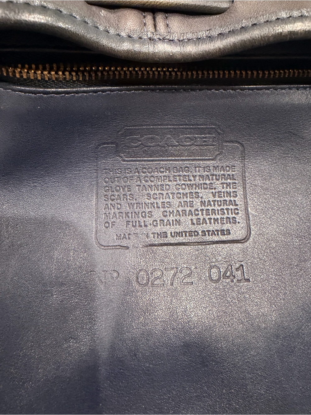 Vintage Coach Gray/Navy Drawstring Crossbody - Picture 10 of 11